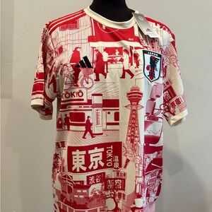 adidas Red and White Japan Graphic Tee